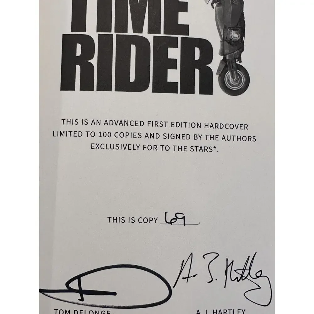 Time Rider Limited Edition Signed Hardcover by Tom DeLonge, AJ Hartley #69/100